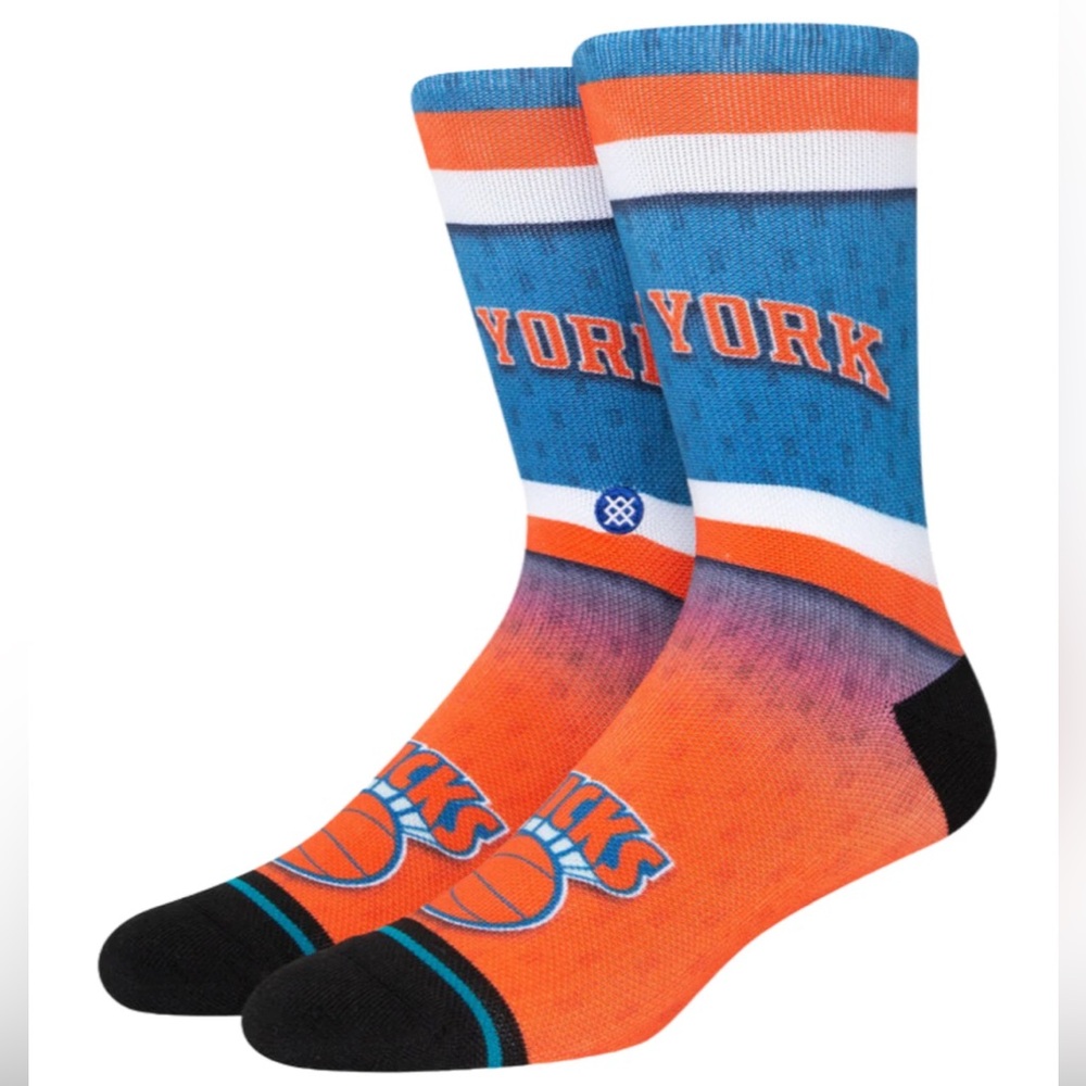 Stance NBA NY Knicks Blue and Orange Fader Crew Socks size Large 9-13 NWT